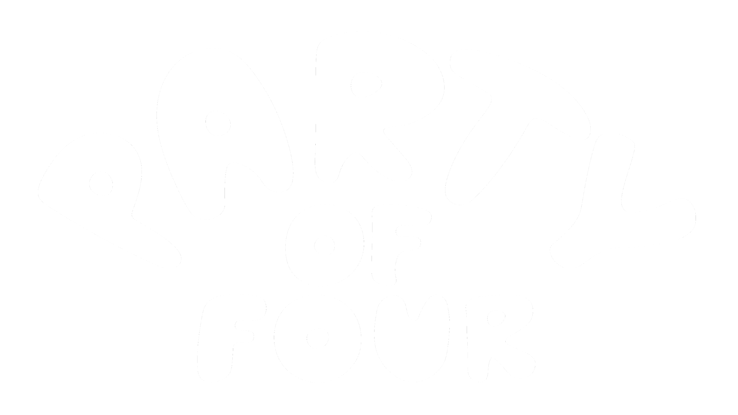 Party of four Hand drawn logo white